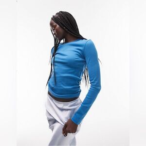 NWOT Topshop Slim Long Sleeve Top in blue